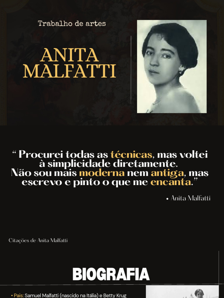 Biografia e Obras de Anita Malfatti | PDF | Modernismo | Expressionismo