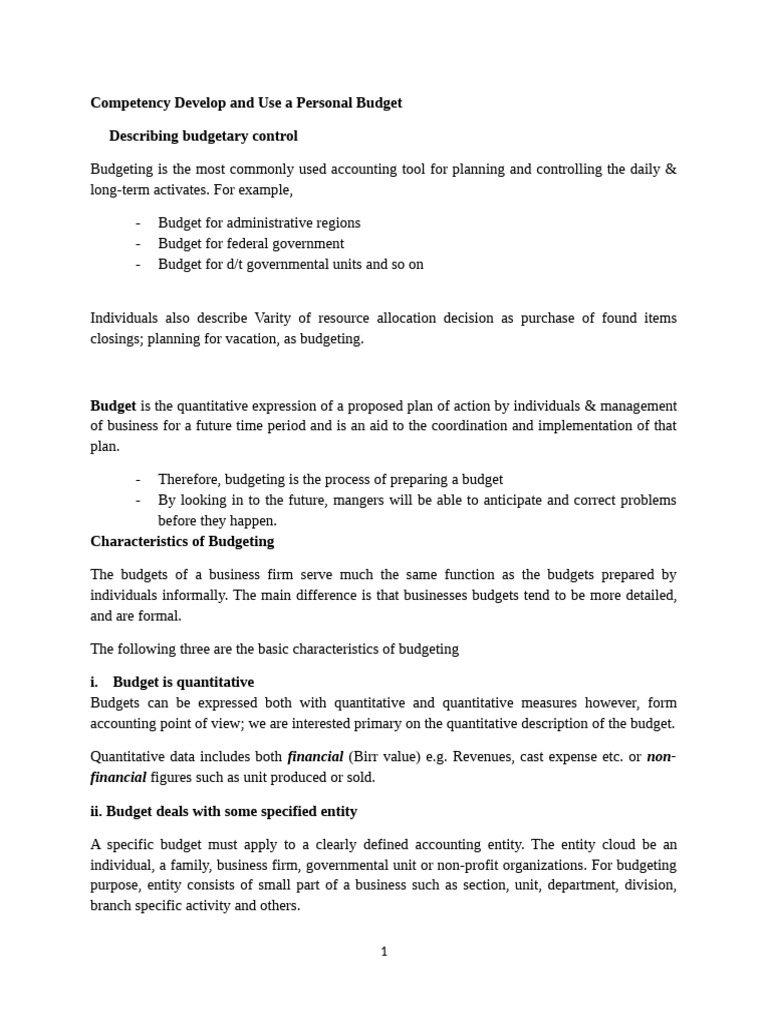 Personal Budgeting and Financial Control Guide | PDF | Budget | Expense