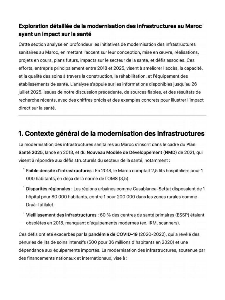 Modernisation Des Infrastructures | PDF