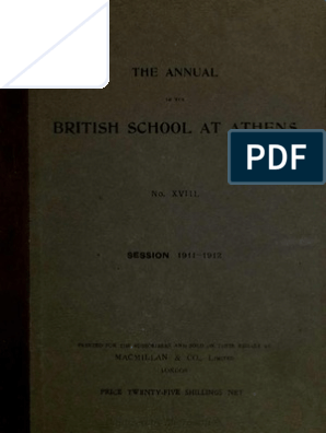 Annual Of The British School At Athens 18 1911 12 Knife Nature