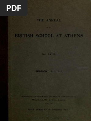 Annual Of The British School At Athens 18 1911 12 Knife Nature