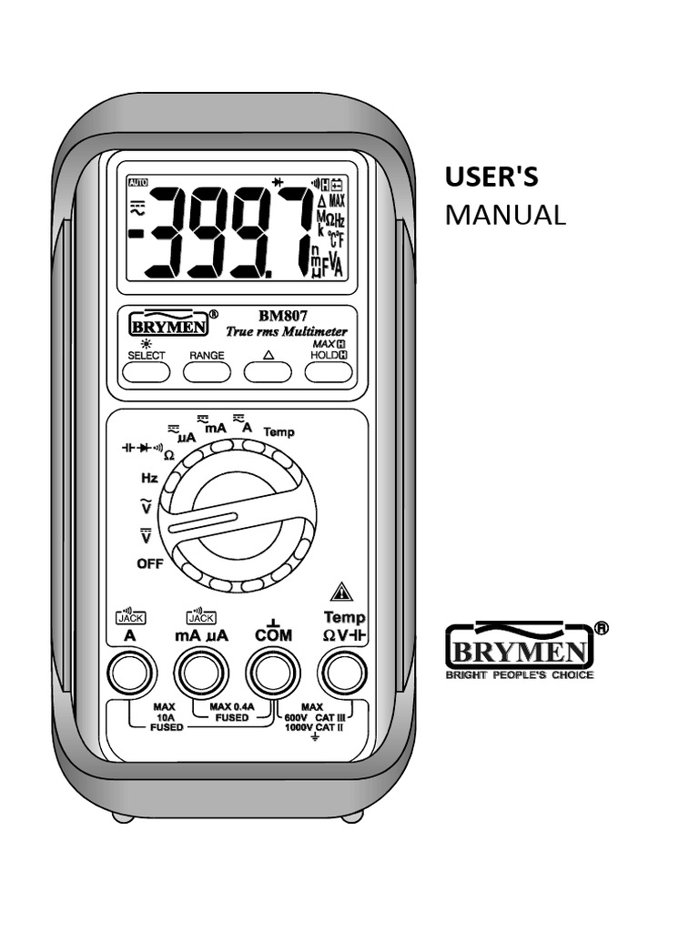Brymen Multimeters User Manual | PDF | Diode | Capacitance
