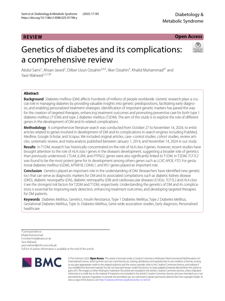 Genetics of Diabetes and Complications | PDF | Diabetes | Gestational ...