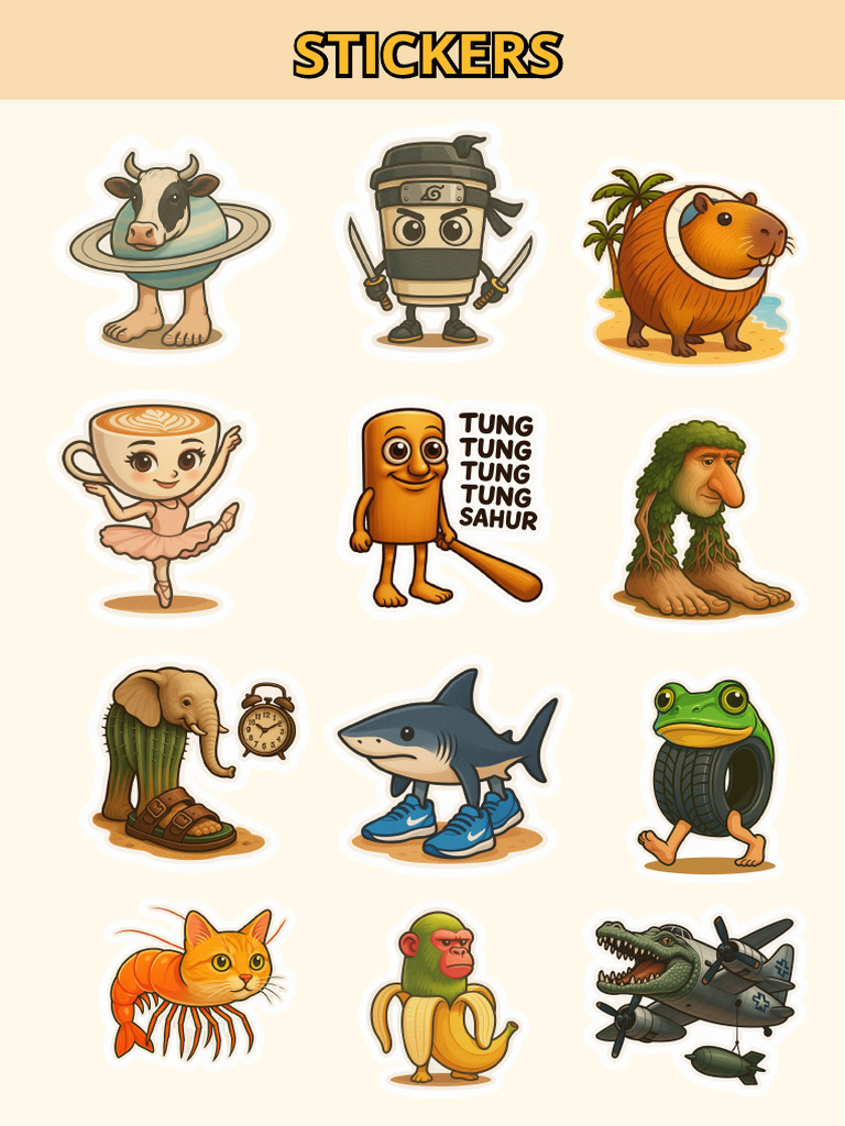 Stickers Tralalero | PDF
