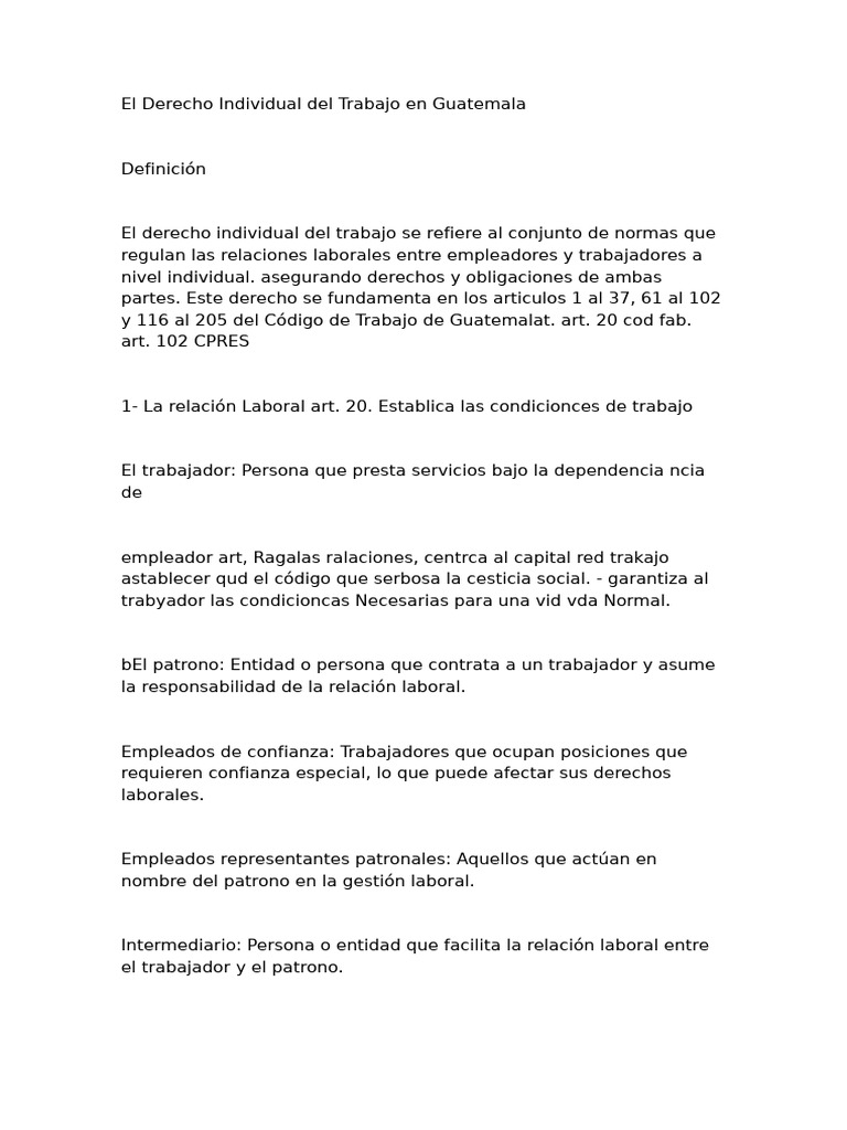 Derecho Individual Laboral en Guatemala | PDF | Derecho laboral | Salario