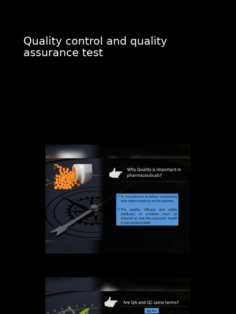 Quality-Quantity Control Test | PDF