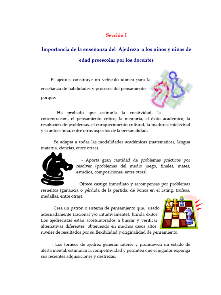 El Ajedrez y El Aprendizaje en Preescolar - Part84 | PDF