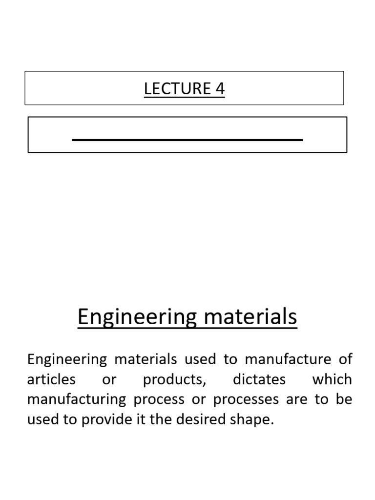 Overview of Engineering Materials | PDF | Deformation (Engineering) | Steel
