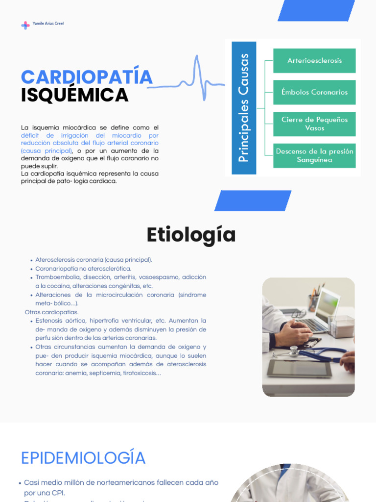 Causas y Tratamiento de la Cardiopatía Isquémica | PDF | Infarto de ...