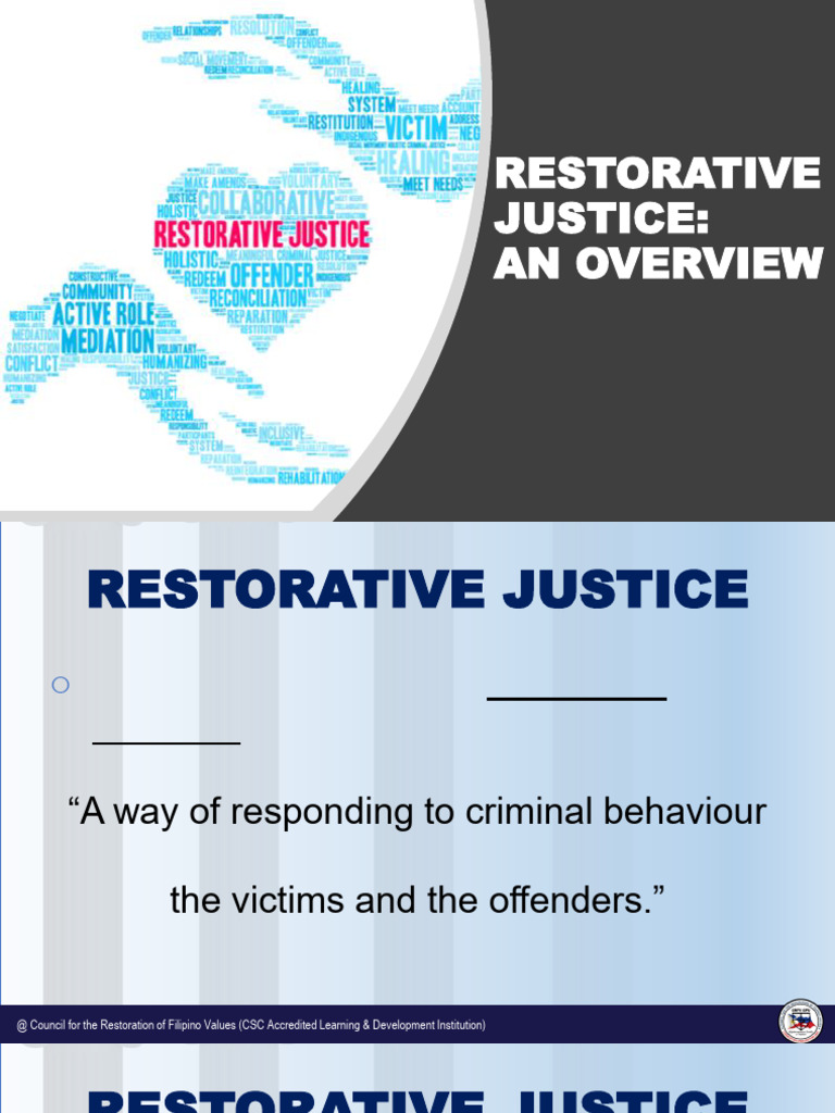 Overview of Restorative Justice Principles | PDF | Crimes | Crime ...