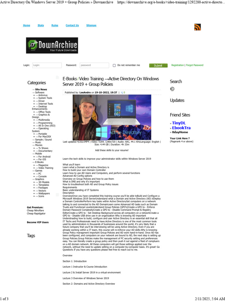 Active Directory On Windows Server 2019 + Group Policies Downarchive ...