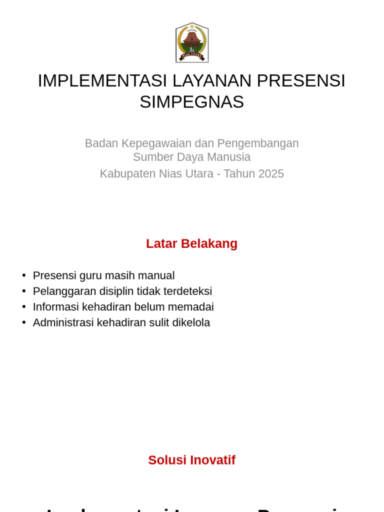 Implementasi Presensi SIMPEGNAS DesainBaru | PDF