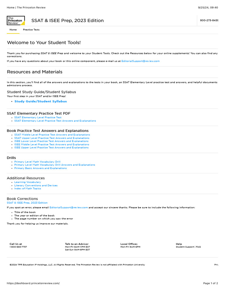 SSAT & ISEE Online Student Tools | PDF | Standardized Tests | Data ...