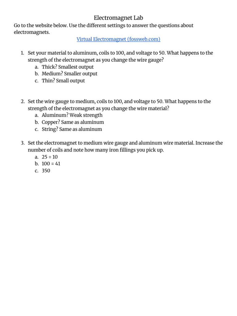 Blake Barrett - Week 14 - Electromagnet Lab | PDF