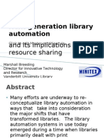 Next Generation Library Automation: and Its Implications For Resource Sharing