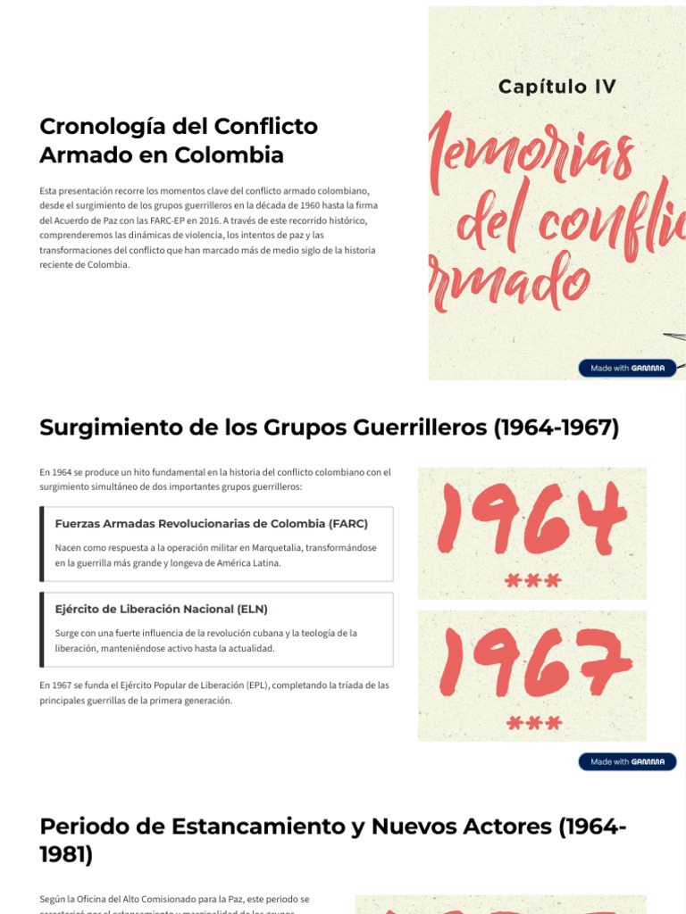 Cronología del Conflicto Armado en Colombia | PDF | Guerra de ...