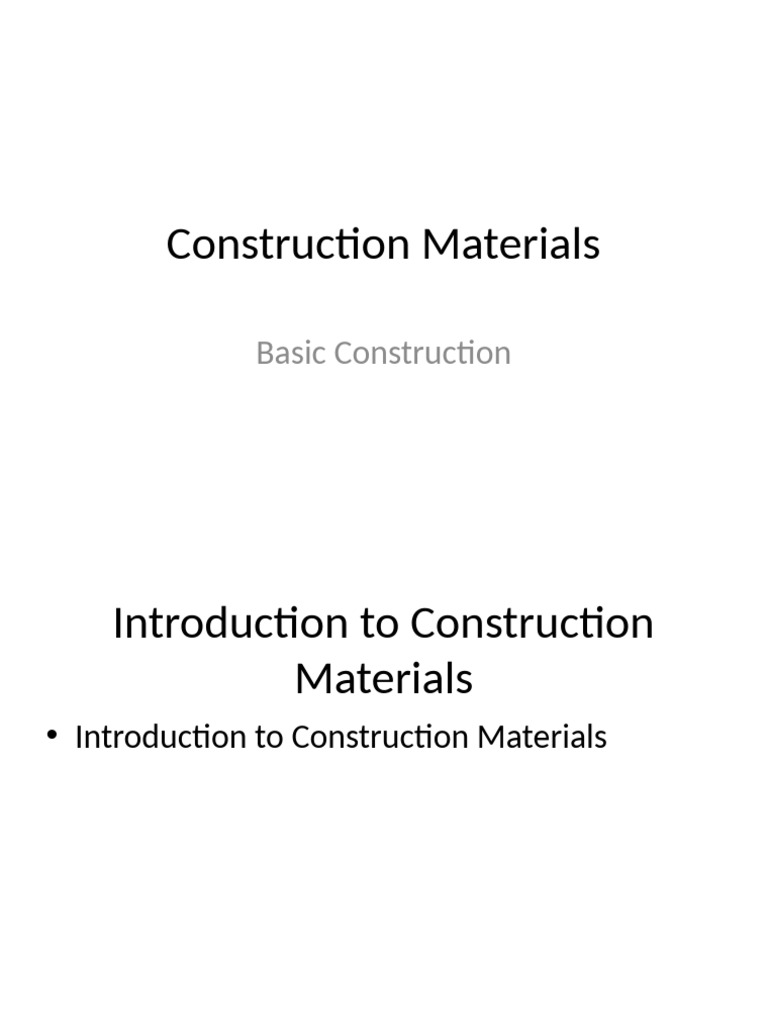 Building Materials Overview | PDF
