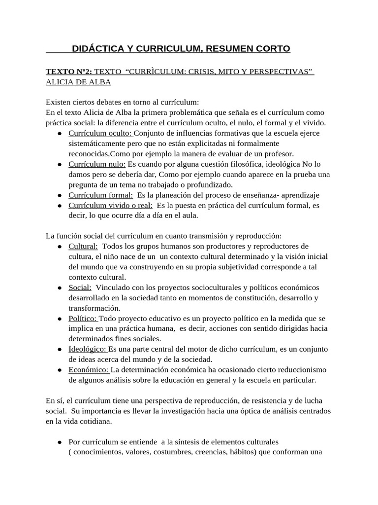 Análisis del Currículum Educativo Actual | PDF | Plan de estudios ...