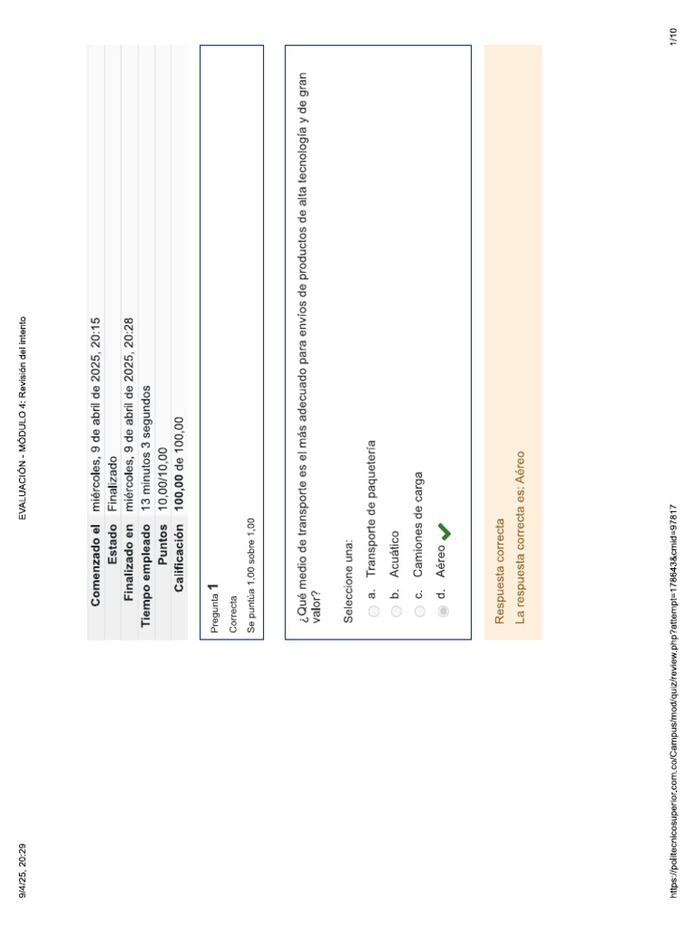 Evaluación - Módulo 4 | PDF