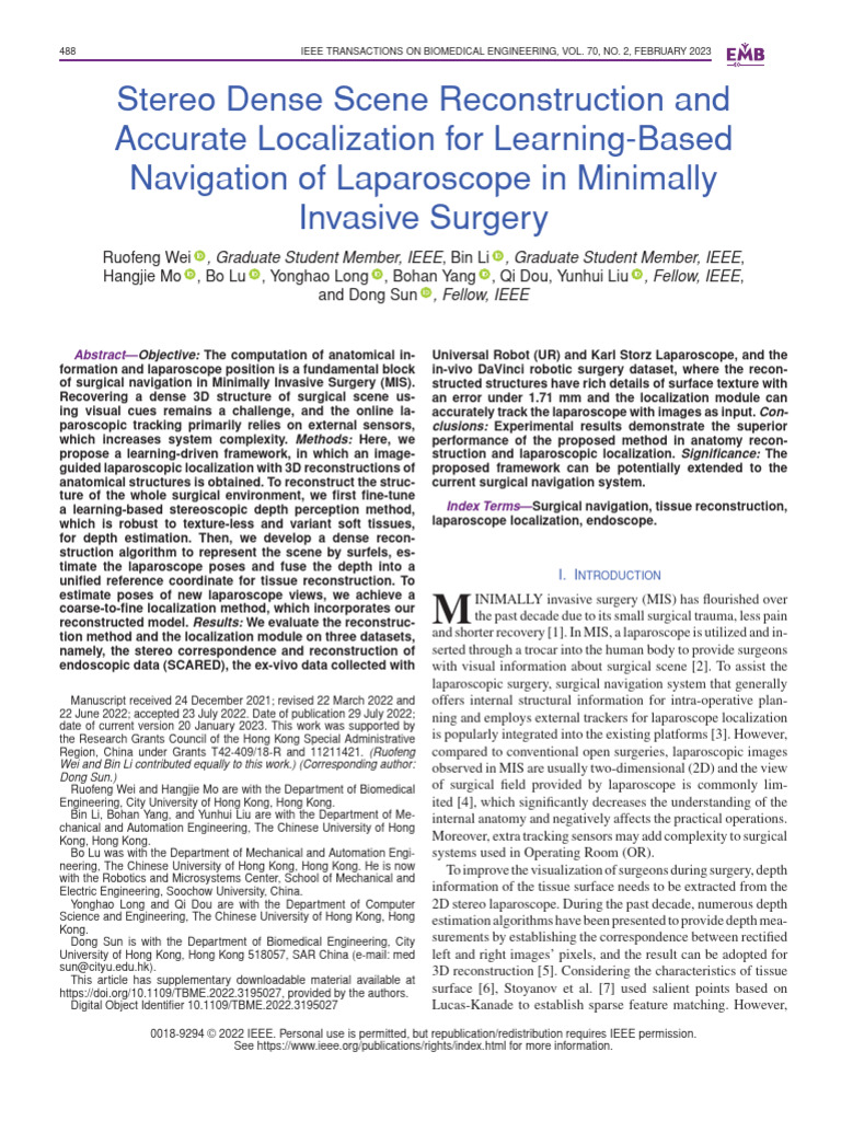 Stereo Dense Scene Reconstruction and Accurate Localization For ...