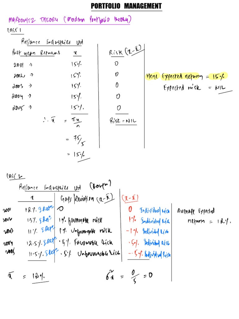 Portfolio MGT Notes | PDF | Mathematical Finance | Descriptive Statistics