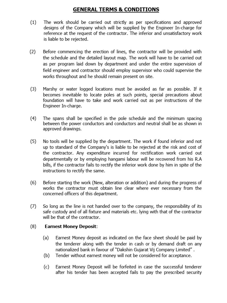 General Terms and Conditions | PDF | Taxes | Payments