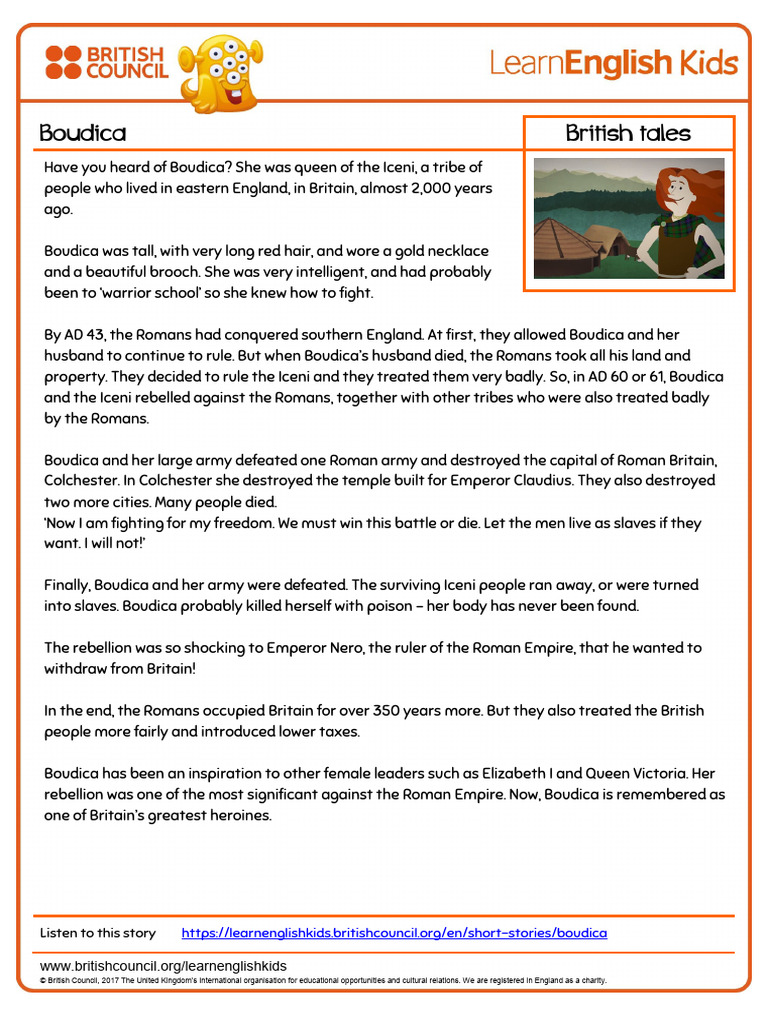 Short Stories British Tales Boudica Transcript | PDF | Roman Britain ...