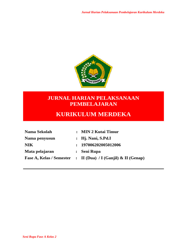 Jurnal Mengajar Harian Kurikulum Merdeka | PDF