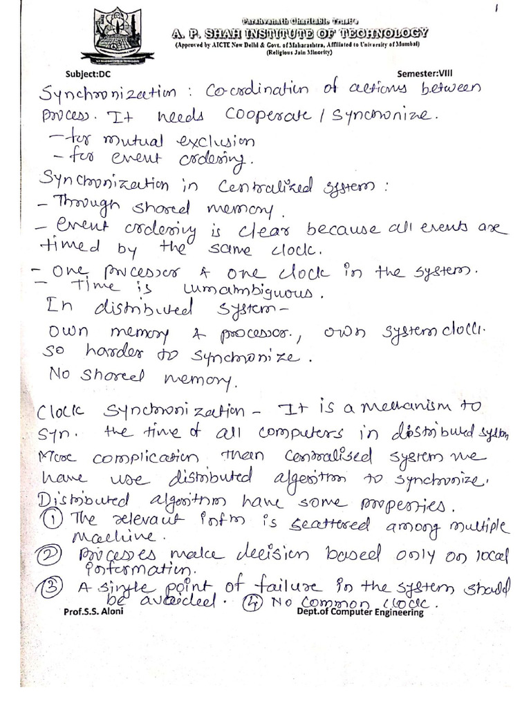 Clock Synchronisation Notes | PDF