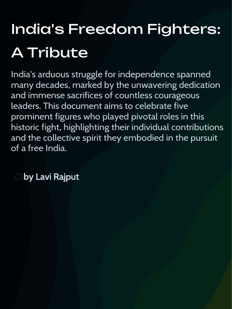 Celebrating India's Freedom Fighters | PDF | Indian Independence ...