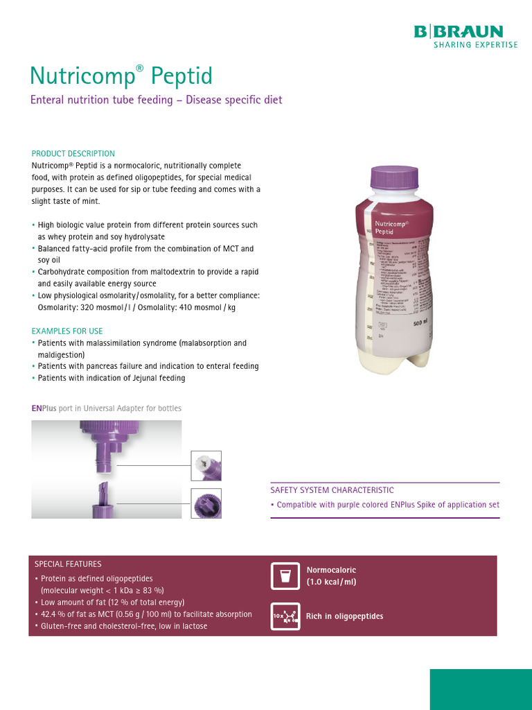 Nutricomp® Peptid Nutritional Overview | PDF | Nutrition | Diet & Nutrition