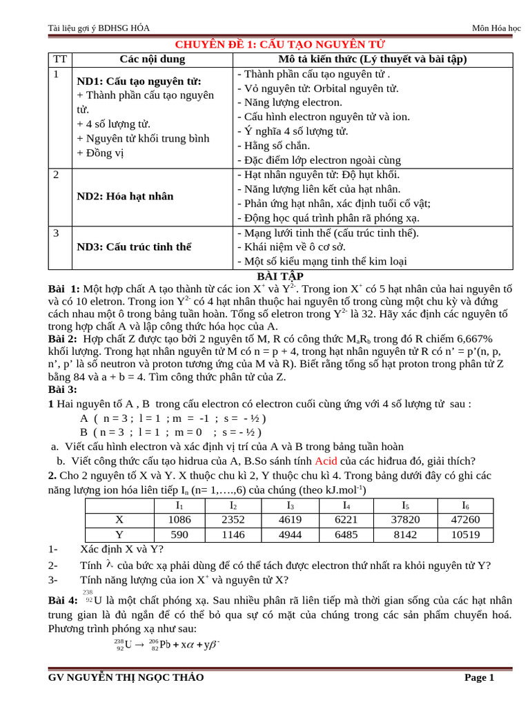 CHUYÊN ĐỀ 1 HS | PDF
