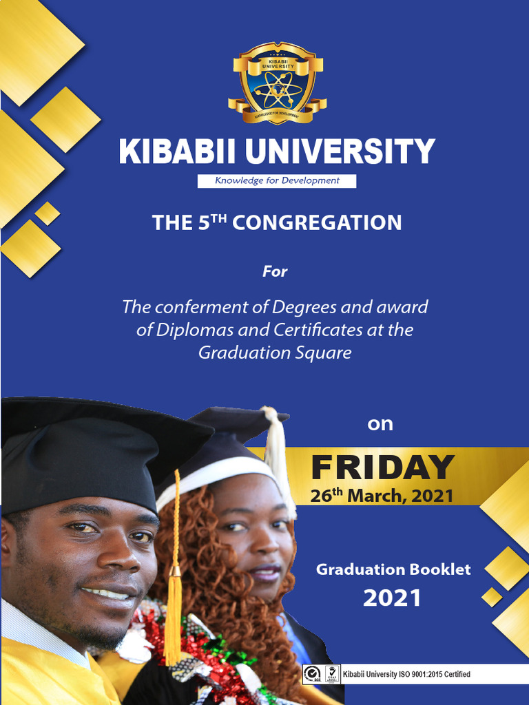 KIBU 5th Graduation Booklet 2021 | PDF | Academic Degree | Doctor Of ...