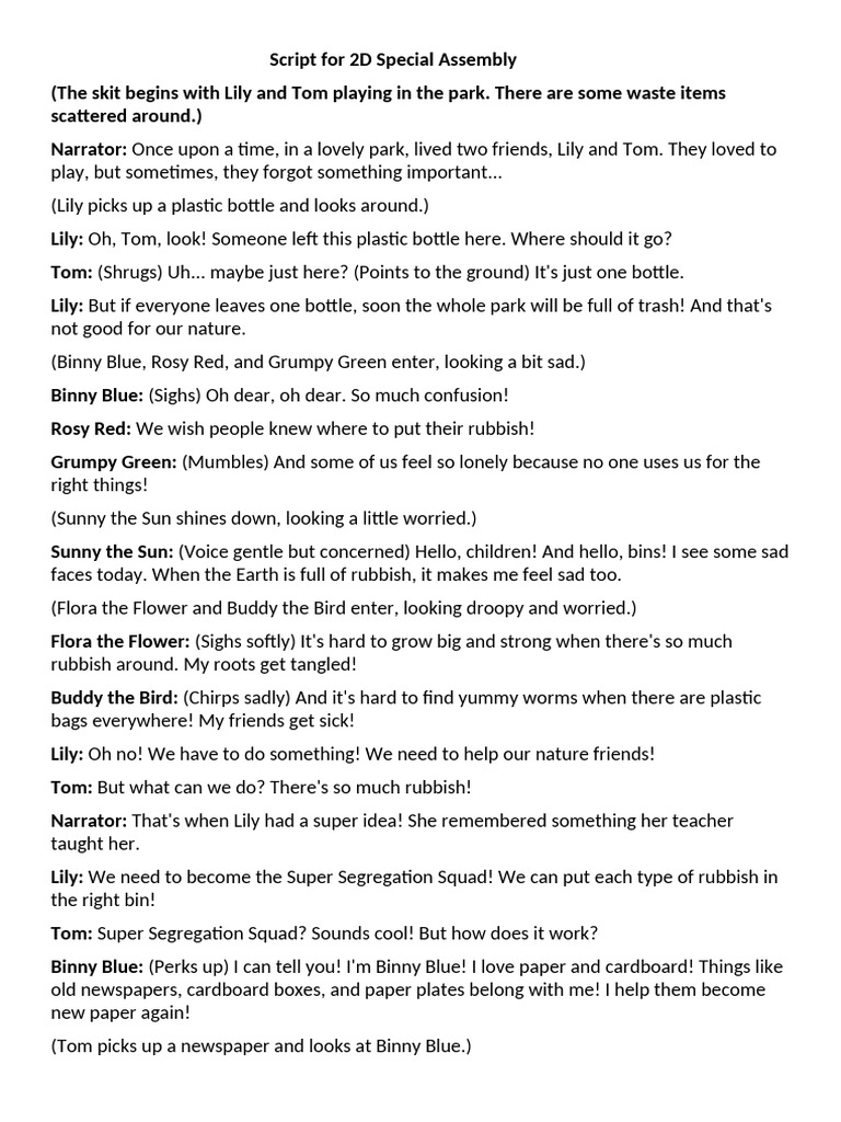 Super Segregation Squad Skit Script | PDF