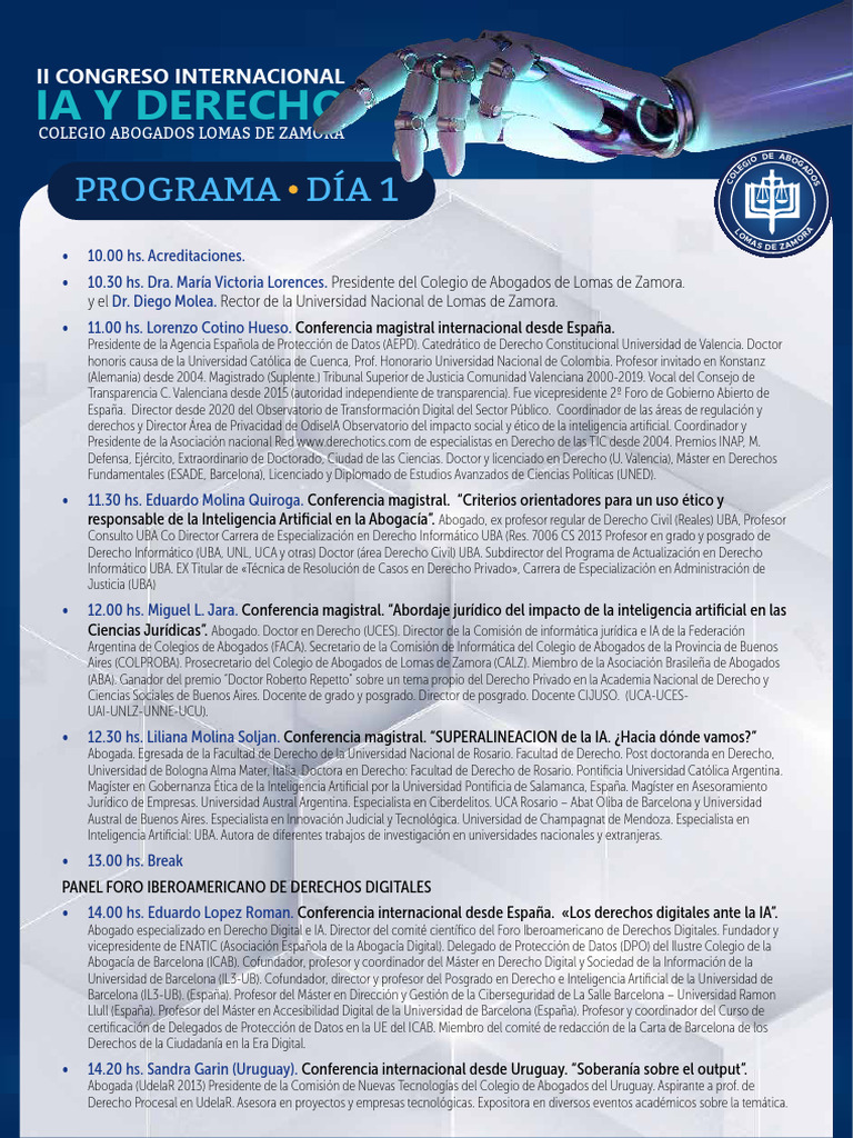 Congreso Internacional de IA y Derecho | PDF | Inteligencia artificial ...