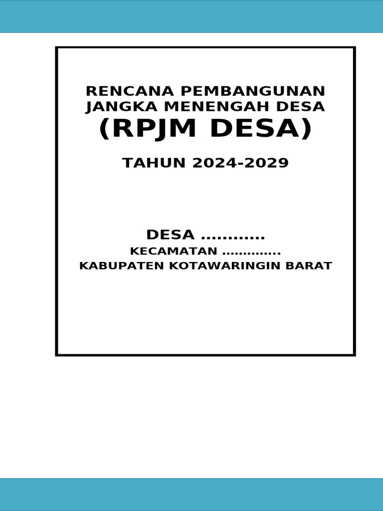 RPJM Desa 2024-2029: Rencana Pembangunan | PDF