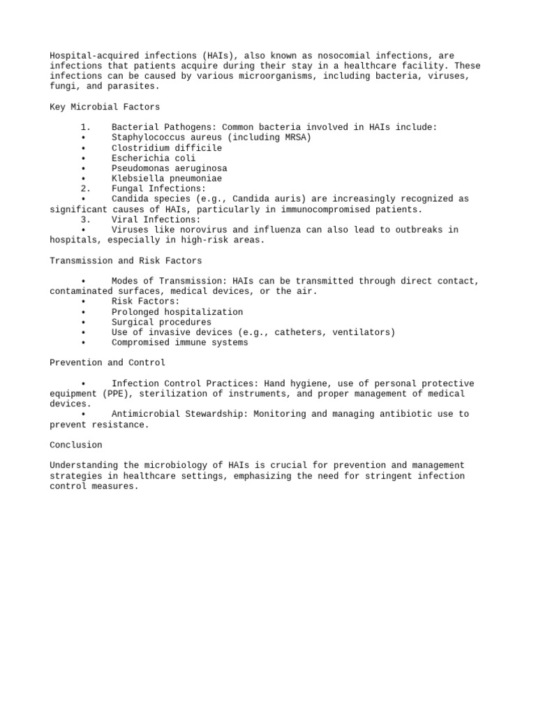 Hospital Acquired Infection | PDF