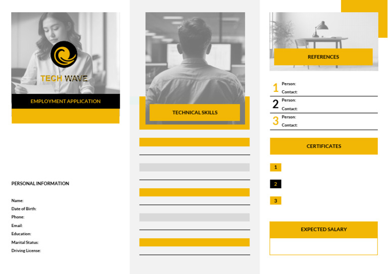 Creative Employment Application Template | PDF | Graphic Design | Computing