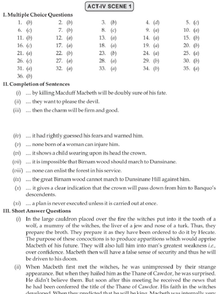 Macbeth Act 4 | PDF