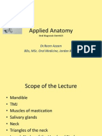 Applied Anatomy: DR - Reem Azzam BDS, Msc. Oral Medicine, Jordan Board