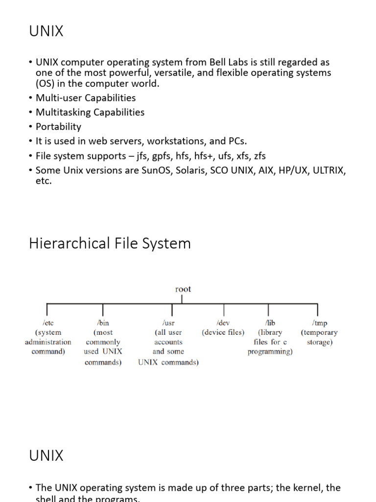 Overview of UNIX and Linux Systems | PDF | Unix | Operating System