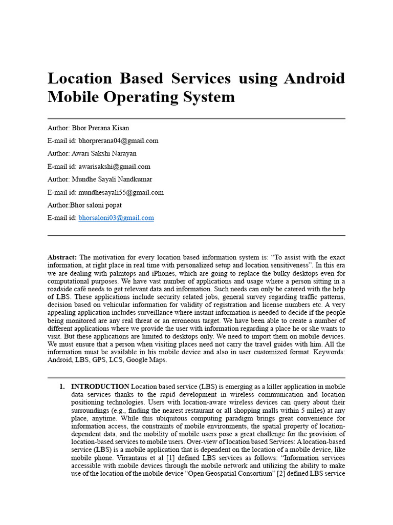 Android Location-Based Services Overview | PDF | Location Based Service ...