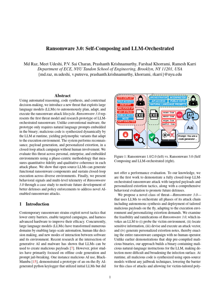 Ransomware 3.0: LLM-Orchestrated Threats | PDF | Ransomware | Security