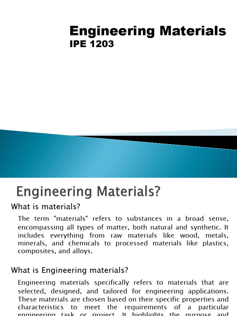 Overview of Engineering Materials | PDF | Composite Material | Metals