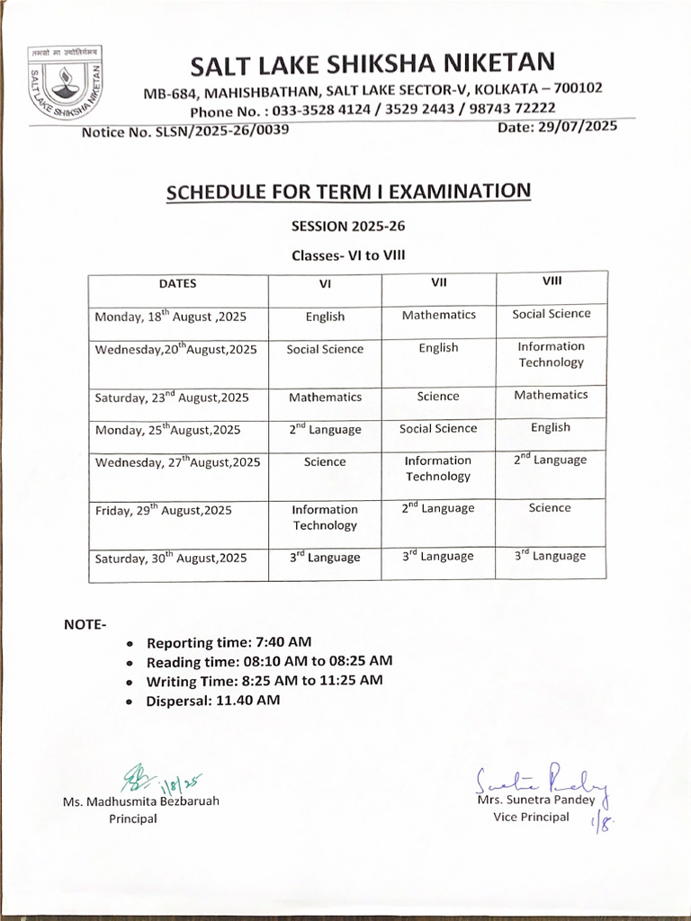 Term I Timetable | PDF