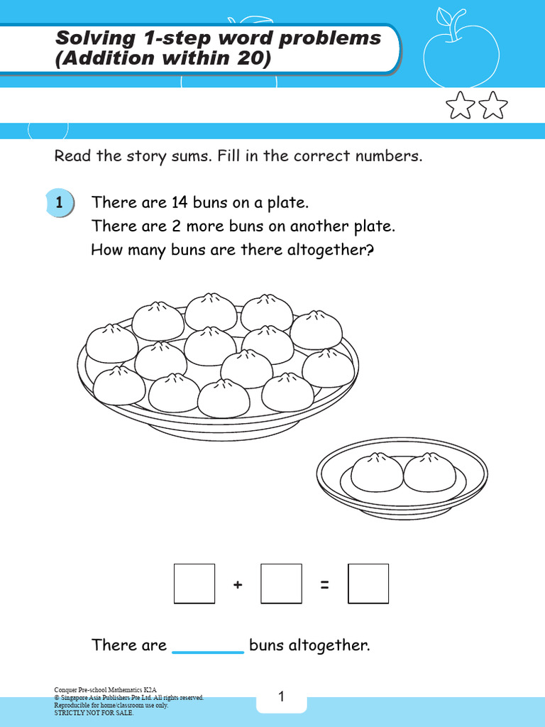 05 Solving 1-Step Word Problems (Add Within 20) - CPreschool Math K2A | PDF