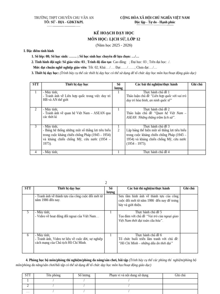 Ke Hoach Day Hoc Cua To CM | PDF