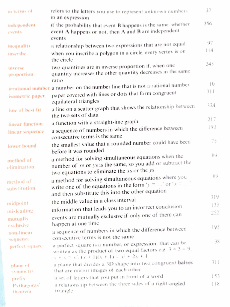 Math Concepts and Definitions Guide | PDF | Circle | Equations