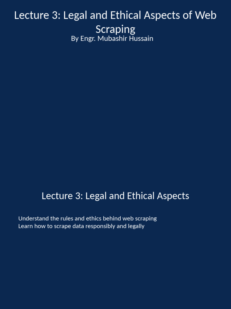 Professional Legal Ethical Web Scraping | PDF