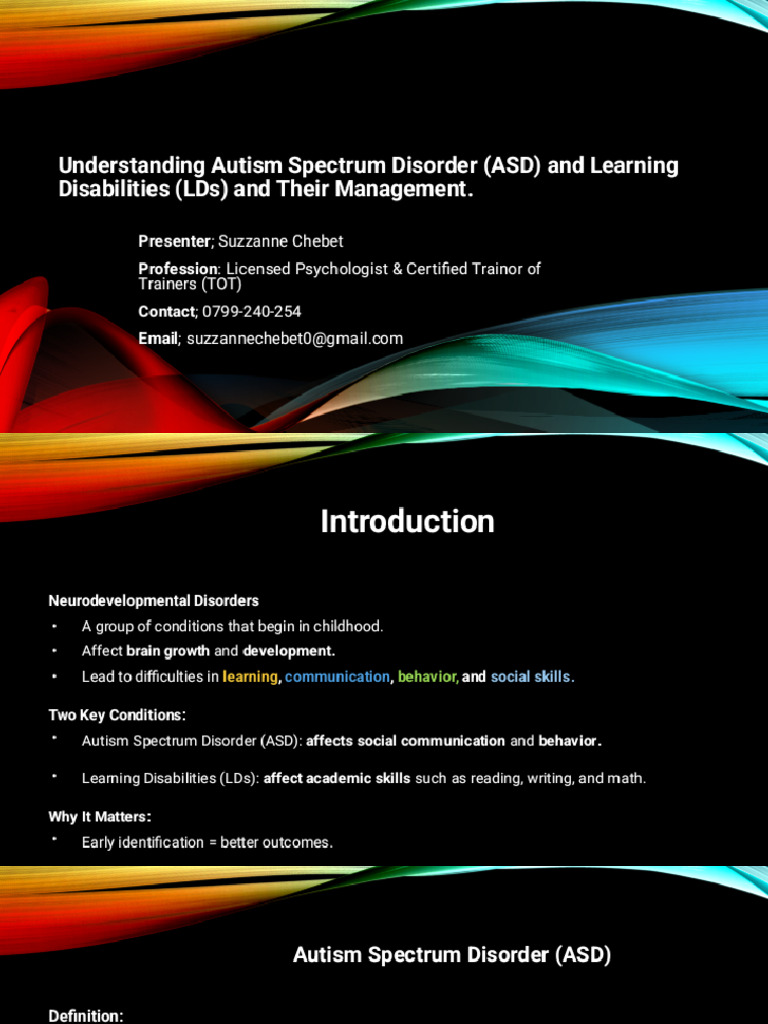 Understanding Autism Spectrum Disorder (ASD) and Learning Disabilities ...